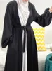 Roupas étnicas Ramadan eid abayas para mulheres quimono femme musulmane cetim kaftan maxi abaya dubai peru árabe da peru