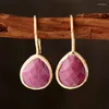 Orecchini a pennaglie d'acqua Lapis Luzuli Amazonite Rhodonite Stone 18K Gold placcato per le donne gioielli