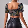 Fransk retro tät montering korsett topp bärbar sexig blommig tät montering korsett bustier skurna toppväst spetsar topp kvinnor blommor väst form gata kläder 240508