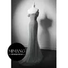 Серый вечерний платье платье без бретелек -русалка вечернее платье невесты Банкетное платье
