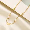 Jewelry Sets 18K Gold Plated Bracelet Pearl Chain Luxury Brand Designer Pendants Necklaces Stainless Steel Letter Choker Pendant Necklace Jewelry Accessories