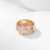 Europa America Style Ring Männer Frauen Frauen Edelstahl plattiert Gold Gravavavured Letter Wabe -Einstellungen Diamantliebhaber Biene meine Liebesringe