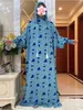 Ropa étnica Nuevo musulmán Long Slve Mujeres Abaya Eid con capucha Dos sombreros Cottondress Turquía Kaftan Robe árabe Arabe Islámica Hijab Dubai Clothing T240510