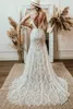 Fairy Fulllace Mermaid Wedding Dresses 2024 Sexy Spaghetti Straps Abito da sposa Bohémien Destination Destination Bride Bride Dress Gatsby Celtic Boho Vestio Novias