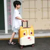 Suitcases 18 Inch Children's Trolley Suitcase Cute Cartoon ABS PC Kids Luggage Three-speed Adjustment Silent Spinner