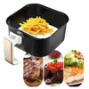 Double Boilers Air Fryer Liners Anti-Stick Pad 6-9 polegadas a vapor de bambu Premium Papaces de papel de papel perfurado Premium para cozinha