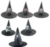 Fantas de Halloween Hat Halloween Party Props decoração Cool Witches Wizard Hats Sipder Skull Ghost Patterns para escolher3452163