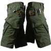 Men's Shorts Quick drying mens tactical shorts summer thin outdoor training breathable cargo pants waterproof multi pocket elastic combat pantsL2405