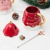 Taglie di regalo di Natale Basella regalo creativo con coperchio Muovo tazza da caffè Cuta di ceramica carina