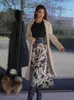 Röcke weibliche Tierdruck Frauen Sommer A-Line High Taille Casual Long Rock 2024 Spring Fashion Leopard Midi