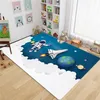 Mode moderne Cartoon -Raketen Astronaut 3D Teppich Kinderzimmer Fell Flachschwamm Fußboden Jugendzimmer Süßes Krabbeln Theater Polster C 230a