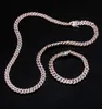 8 mm CZ Miami Cuban Link Chain Diamonds Naszyjnik Bling z zamkniętym zapięciem Naszyjnik z cyrkonem 18 -calowy dla kobiet6892801