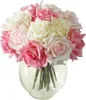 Fiori decorativi 5 pezzi Rose Bouquet Silk artificiale Mescolato Fiore dall'aspetto reale per i centrotavola per feste da damigella d'onore per matrimoni