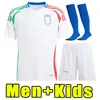 2024 Italien Soccer Jerseys Italia 24 25 fans spelarversion Maglie da Calcio Verratti Chiesa Gnonto Football Shirt T Lorenzo Pinamonti Politano Grifo Men Kids 3xl 4xl