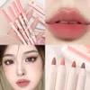 Lip Pencils Matte Lipliner naakt roze lippenstiftpotlood duurzaam niet -plakkerige kopje waterdichte gladde zachte fluweel lip voering cosmetica D240510