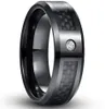 結婚指輪8mm男性用ブラックカーボンファイバージルコンタングステンステンレススチールアニバーサリージュエリーギフトスウェッド6847074