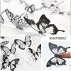 Wall Stickers 36 Pcs 3D Colorf Crystal Butterfly With Adhesive Art Decal Satin Paper Butterflies Baby Kids Bedroom Home Decor Drop D Dhtx9