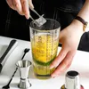 Cocktail Shaker 400ml Glass Transparent Cup Mixing Wine Party Bar Bartender Hand Stainless Steel Tools 240428