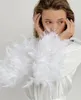 家庭用服フレアスリーブ毛皮の白い結婚式のセクシーな女性ドレスサテンバスローブ女性スリープウェアファッション2024