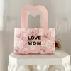 Gift Wrap Mother's Day Heart Handle Flower Bouquet Wrapping Paper Box Floral Arrangement Love Mom Holiday Portable Packageing Carton