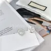 Double G Designer Letter G Logo Charm Stud Earring Pendant Necklace Armband Ring Set 925 Sterlling Silver Jewelry Men Women Valentine 330a