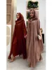 Etniska kläder Ramadan Chiffon Muslim 2 -stycken Khimar Abaya Set Islam Hijab Dress African Dresses For Women Ka Robe Femme Musulmane Kaftan T240510