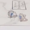 Stud -oorbellen kleine blauwe ster Moon Koreaanse mode -sieraden voortreffelijke en veelzijdige verklaring