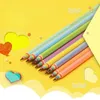 Lápis 12 peças/lote Rainbow Color Recycled Paper Lápis Hb Lápis Childrens Brush School Station D240510