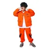 Costumes de jazz orange outils à manches longues pantalons de veste garçons street danse vêtements hip hop dance set stage dancewear kids 240508