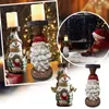 Dekorativa figurer harts Julljusstake Santa Claus Snowman Miniature Candlestick Desktop Prydnad Holiday Home Decor Craft Gift