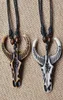 Colliers pendants Yak Bone Charme Vow Bull Ox tête crâne Collier en cuir Collier Bijoux Accessoires Réglable3446585