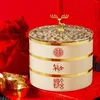 Plattor torkat mellanmål tallrik godisbehållare med locket kinesiskt år serveringsfack