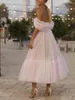 Party Dresses Trendy Tulle Solid Color Women Prom Sexy Off Shoulder Tiered Juniors Dress Gorgeous -Length Evening Ball Gown