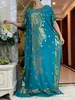 Vêtements ethniques 2024 Robe d'été de la mode avec une grande écharpe Dubaï Turquie Kaftan musulman lâche Abaya Femmes african décontractée maxi or estampillue T240510