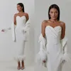 Белые женщины платье костюмы Slim Fit Orich Feath