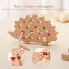 Baby Holzmontessori Spielzeug Tier Igel Threading Board Kinder Buchen Bildungsschalter Perlenblöcke Puzzle 240509