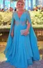 Blue A-Line Mother of the Bride Dresses Lace Chiffon Prom PROM FORMA FORMULA