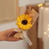 Kwiaty dekoracyjne mini dzianin bukiet szydełkowy sztuczny słonecznik domowy bukiety kwiatowe