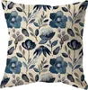 Flores azuis de travesseiro Retro Rustic Farmhouse Tampa