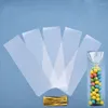 Enrolamento de presentes 50/100pcs Clear Long Candy Treat Bol