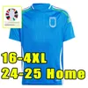 24 25 Bonucci Soccer Jerseys 2024 2025 Italys Home Insigne Italia Verratti Chiellini Chiesa Barella Football Shirts Fans Player Version Vuxna män Kids Kits 3XL 4XL