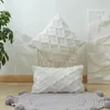 Kissen inyahome Set von 2 Boho Quadrathülle Festschale für Couchsofa Bett Stuhl Plüsch Wolle Samt Dekorative Weiß