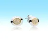 18k Yellow Gold Pltad Stud Earring med Original Box för 925 Sterling Silver Cz Diamond Pave Earrings Women Män Present smycken Set4258830