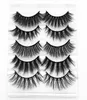 Nya 5 par 3D False Mink Lashes Wispy Lashes Extensions Long Thick Soft Volume 5 Par False Eyelashes8882452