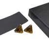 Stud Designer triangular brown earrings are exquisite durable elegant fashionable French style and elegant earrings are unique simple V25C