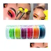 Eye Shadow Colorf Neon Eyeshadow Powder 6 Colors Nail Art Matte Glitter Lätt att bära kosmetik Makeup Drop Delivery Health Beauty Eyes Oturo