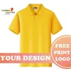 Polos maschile estate New Mens Polo Shirt 100% Cotone Short Casual Solid Top Stamped personalizzato La tua foto di design o Womens Polol2405