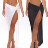 Sexy transparente Strandröcke Cover ups durchdrehen durch Kleid Langer Bikini Wrap White Chiffon Midi Rock Party Strandwege