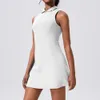 2024 Dames Half Zipper Polo Neck Badminton Tennis Golf Mini Dress Gym Yoga Fiess Wear Rooks