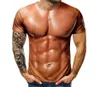 Men039s 3D Tshirt Body Body Body Tatoo Tshirt Casual Nude Peau poitrine Muscle Tee Shirt Funny ShortSleeve Clot2684451